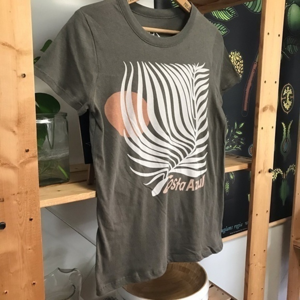 Chaser Olive Green Linen Coastal Azul Graphic Tee - Picture 4 of 9